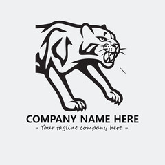 Phanter illustration black and white for logo company vector image
