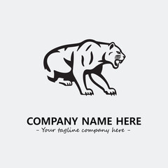 Phanter illustration black and white for logo company vector image
