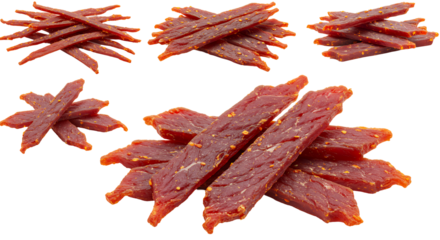 Reddish Brown Meat Jerky Strips Transparent Background