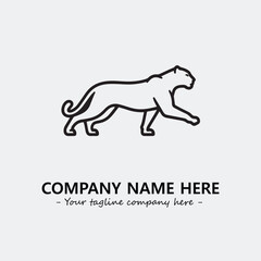 Phanter illustration black and white for logo company vector image
