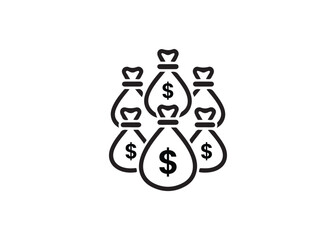 Vector Illustration of Multiple Money Bags