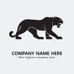 Phanter illustration black and white for logo company vector image
