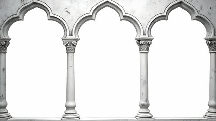 Elegant Gothic Frame with Ornate Details on White Background