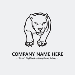 Phanter illustration black and white for logo company vector image
