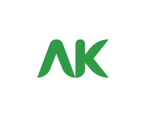 AK logo design vector template. AK