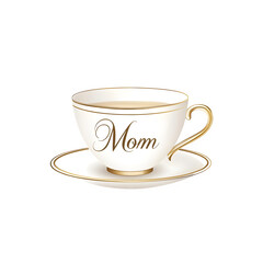 Obraz premium minimal vector tea cup design with gold rim and 