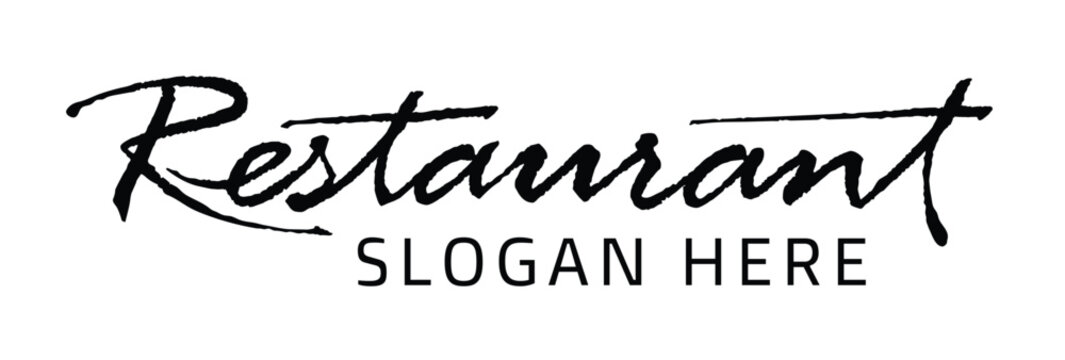 Modern Handwritten Restaurant Logo with Vector Typography Signature Design for Branding and Identity