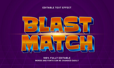 blast match editable text effect with a game and sport text style