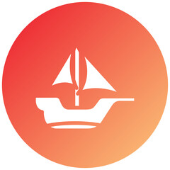 Vector Design Sailing Boat Icon Style