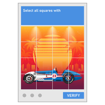 Captcha with image selection. vector