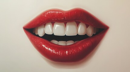 Obraz premium Close up of mouth with visible tongue, teeth, and lips for oral health awareness , mouth, teeth, tongue, close up, lips illustration