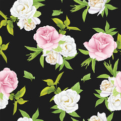 beautiful floral leaves seamless pattern