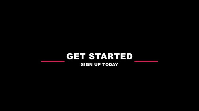 Animated Sign Up Now Typography on colorful Screen Background Get started today