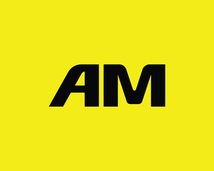 AM logo design vector template. AM