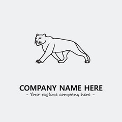 Phanter illustration black and white for logo company vector image
