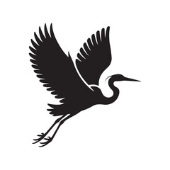 Graceful Bird in Flight – Crane or Heron Vector