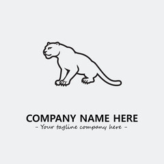 Phanter illustration black and white for logo company vector image
