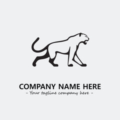Phanter illustration black and white for logo company vector image

