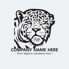 Phanter illustration black and white for logo company vector image
