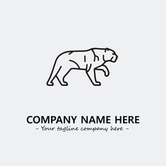 Phanter illustration black and white for logo company vector image
