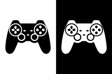 Stylized Video Game Controller Vector – Silhouette Design. © Ali