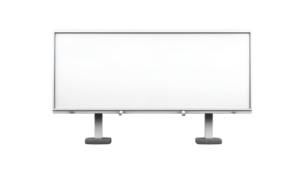 Large White Billboard in the Middle of Modern Shopping Mall Isolated on White Background