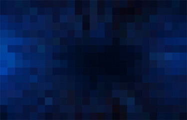 Pixel art of sunburst cartoon dark blue background. Comics zoom pixel background with copy space.