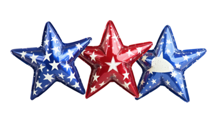 4th of July Star Decoration Isolated on White Background for Independence Day Celebration