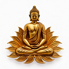 Fototapeta premium gold symbol sitting budda isolated on white background