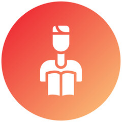 Man Reading Book Icon Style