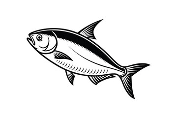 Fototapeta premium American Gizzard Shad fish vector, Fish silhouette