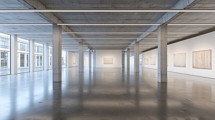 Modern Spacious Interior Design, High Ceilings, Concrete Floor