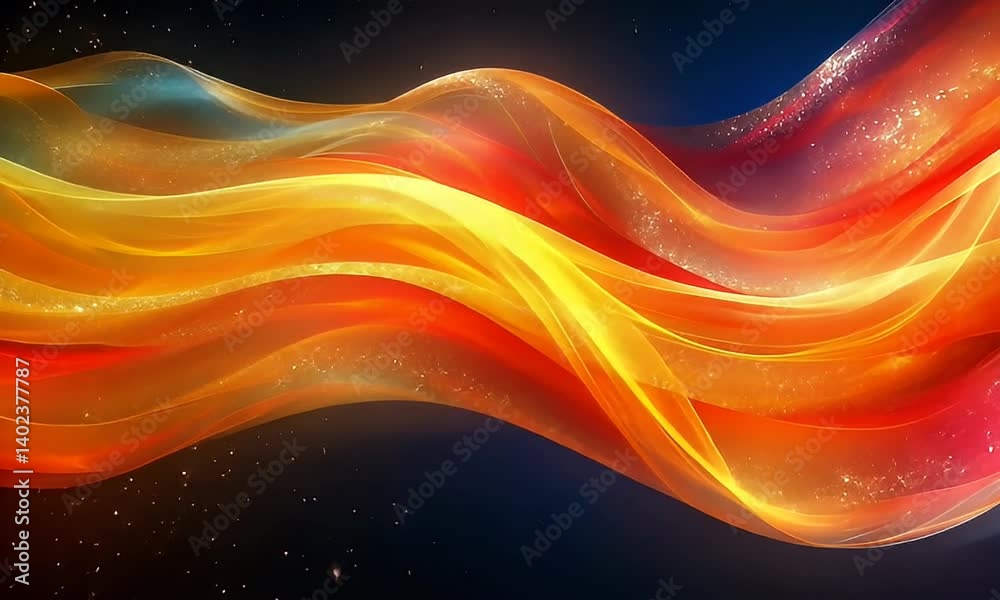 Canvas Prints abstract colorful light waves flowing in motion against a dark cosmic background with sparkling star