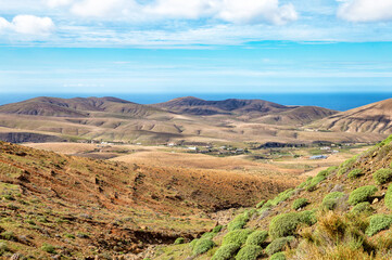 Small settlement in the mountains, Fuerteventura, Canary Islands, Spain, Europe.