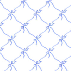 Fototapeta premium blue ribbons seamless pattern