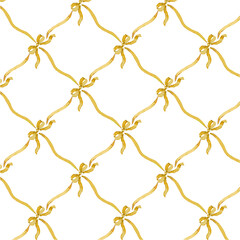 Fototapeta premium yellow gold ribbons seamless pattern