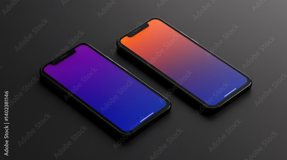 Poster modern user interface design template. conceptual mobile phone screen mock-up for application interf