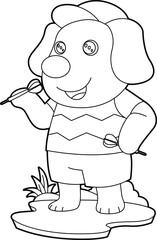 Dog Darts Dart Animal Vector Graphic Art Illustration