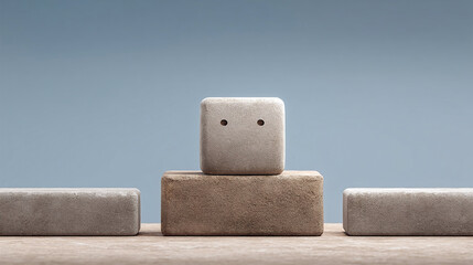 Abstract Concrete Blocks Composition