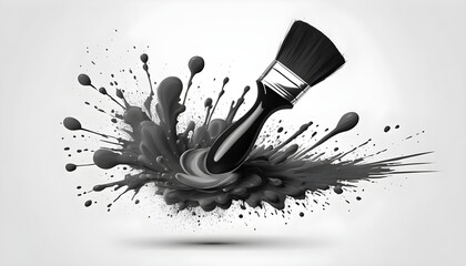 Black Paint Brush Splash