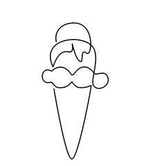 Continuous Ice Cream Line Art