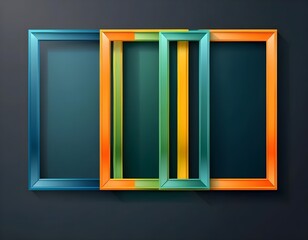 Colorful Frames on Dark Background