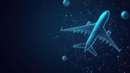 Futuristic Airplane in Space
