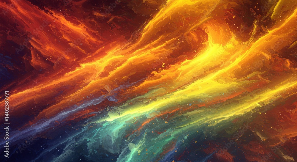 Poster a colorful space background with a yellow line