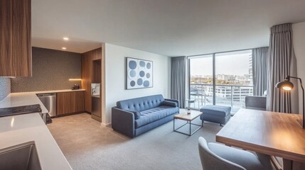 Fototapeta premium Interior of a modern living space with elegant furnishings and design