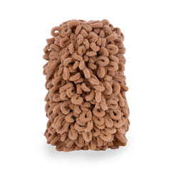brown yarn skeins on a pure white background