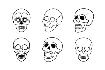 Set of Skull Line art 