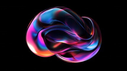 smooth reflective surface with iridescent holographic effect, showcasing vibrant colors and fluid patterns that evoke sense of movement and depth illustration