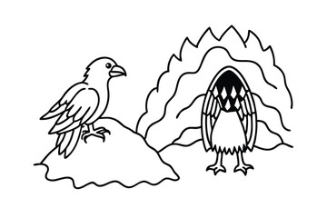 A golden eagle discovers a hidden cave in the badlands 