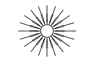 Obraz premium a line art sun with radiating beams 